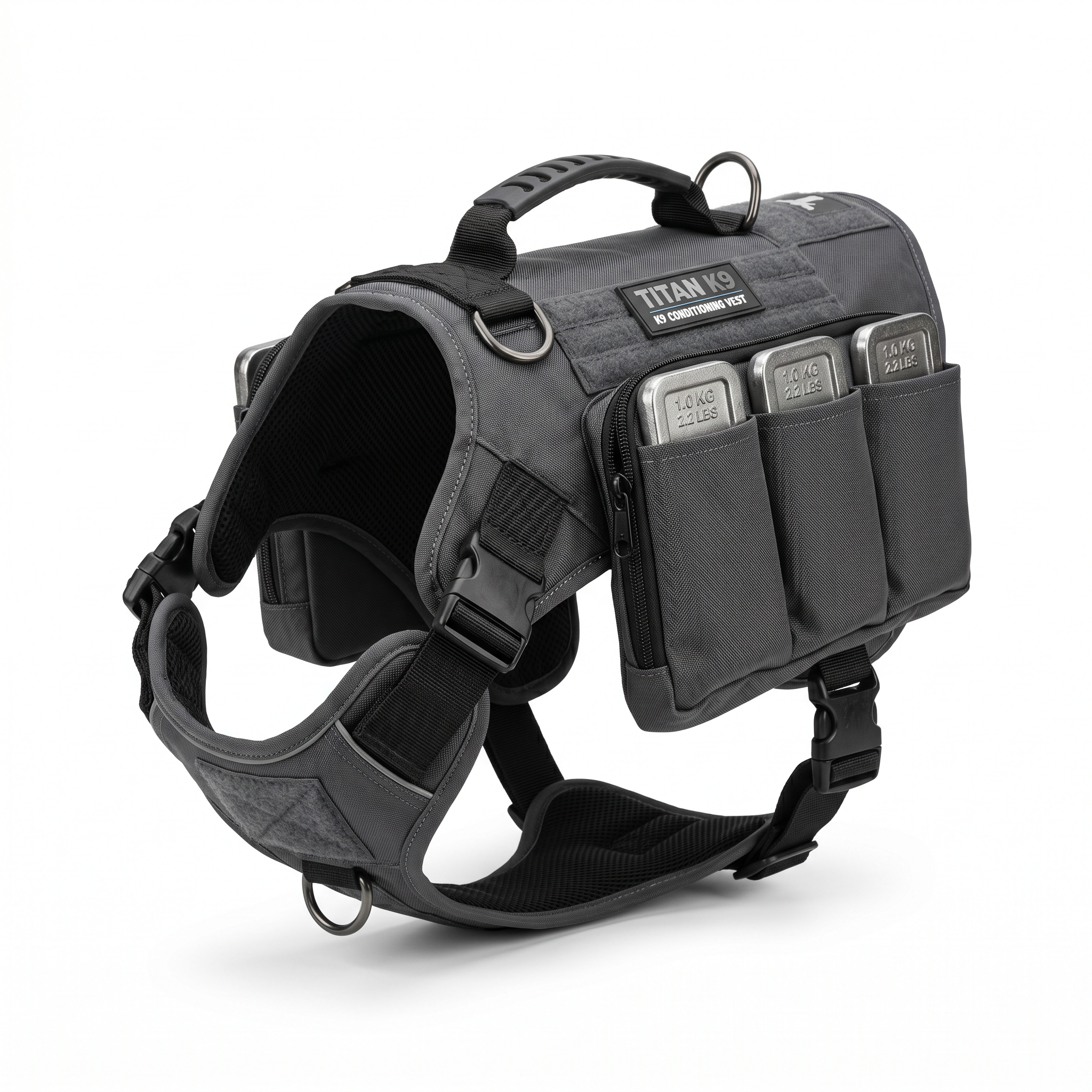 K9 Iron Core Adjustable Weighted Training Vest — studio product shot on white background