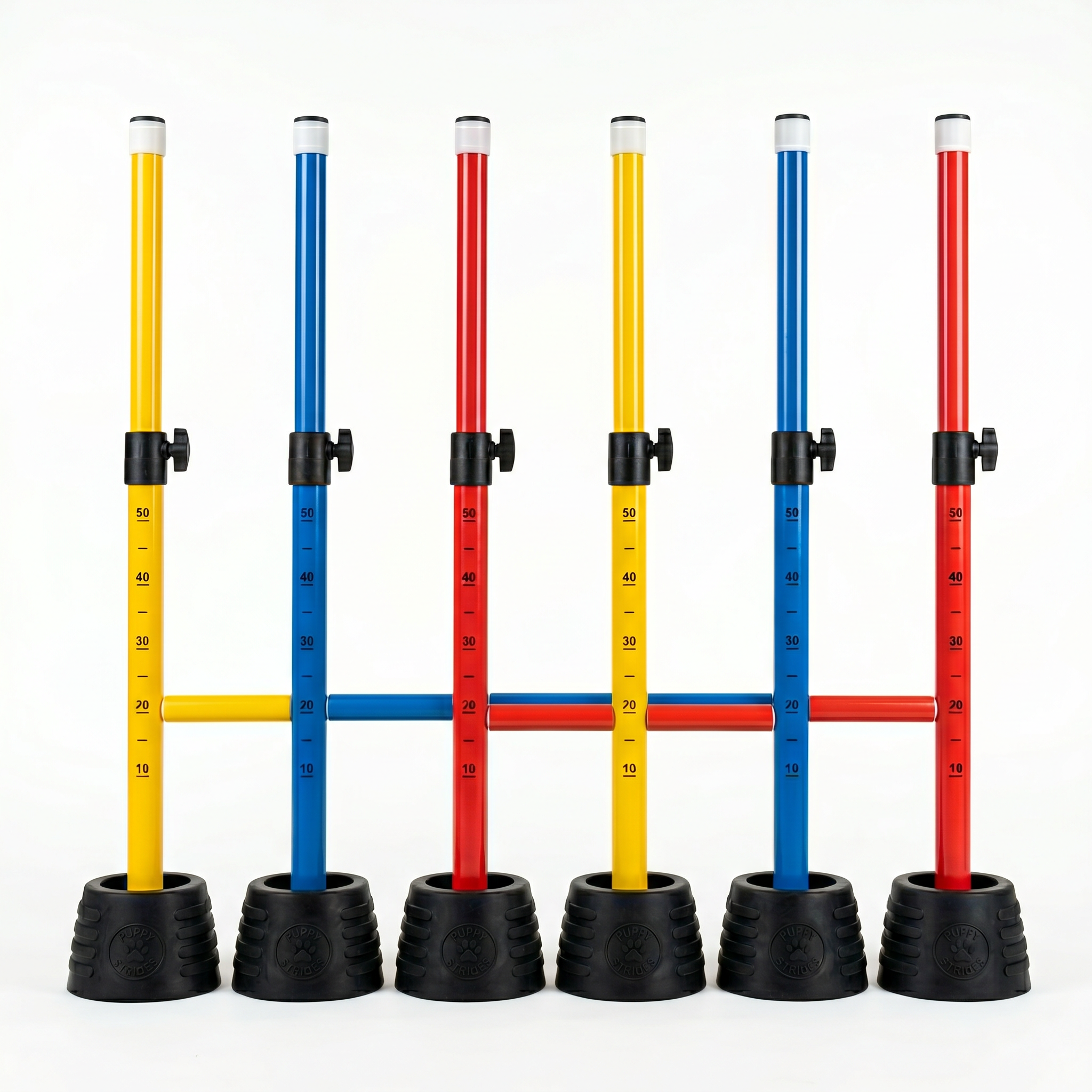 K9 Structure Pro Adjustable Height Cavaletti Set (6-Pack) — studio product shot on white background