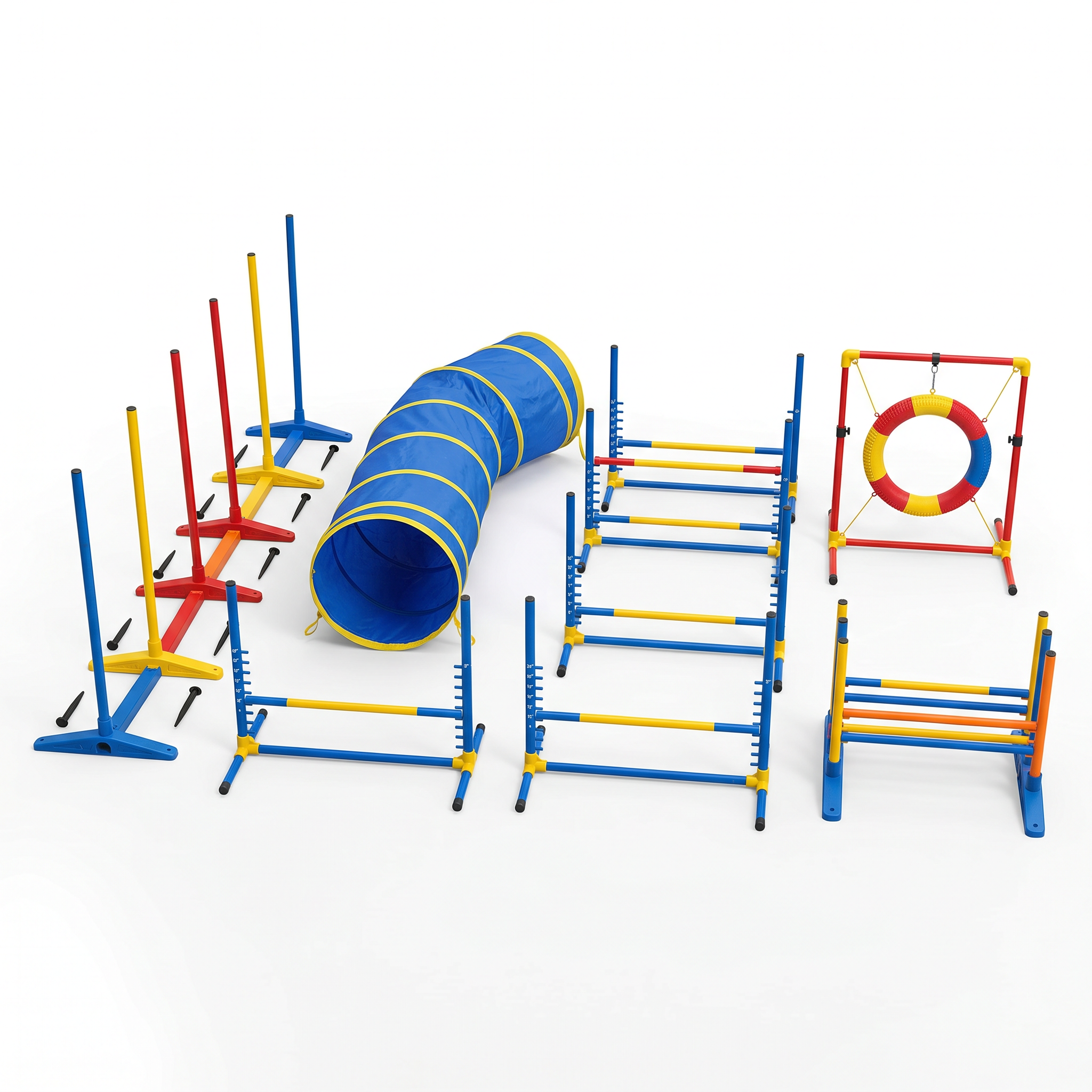 K9 Explorer Elite 10-Piece Backyard Agility Competition Course — studio product shot on white background