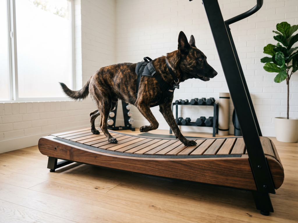 Pro-Runner 2.0 Mid-Range Manual Slatmill (Up to 50kg) — lifestyle context shot, sport dog training environment