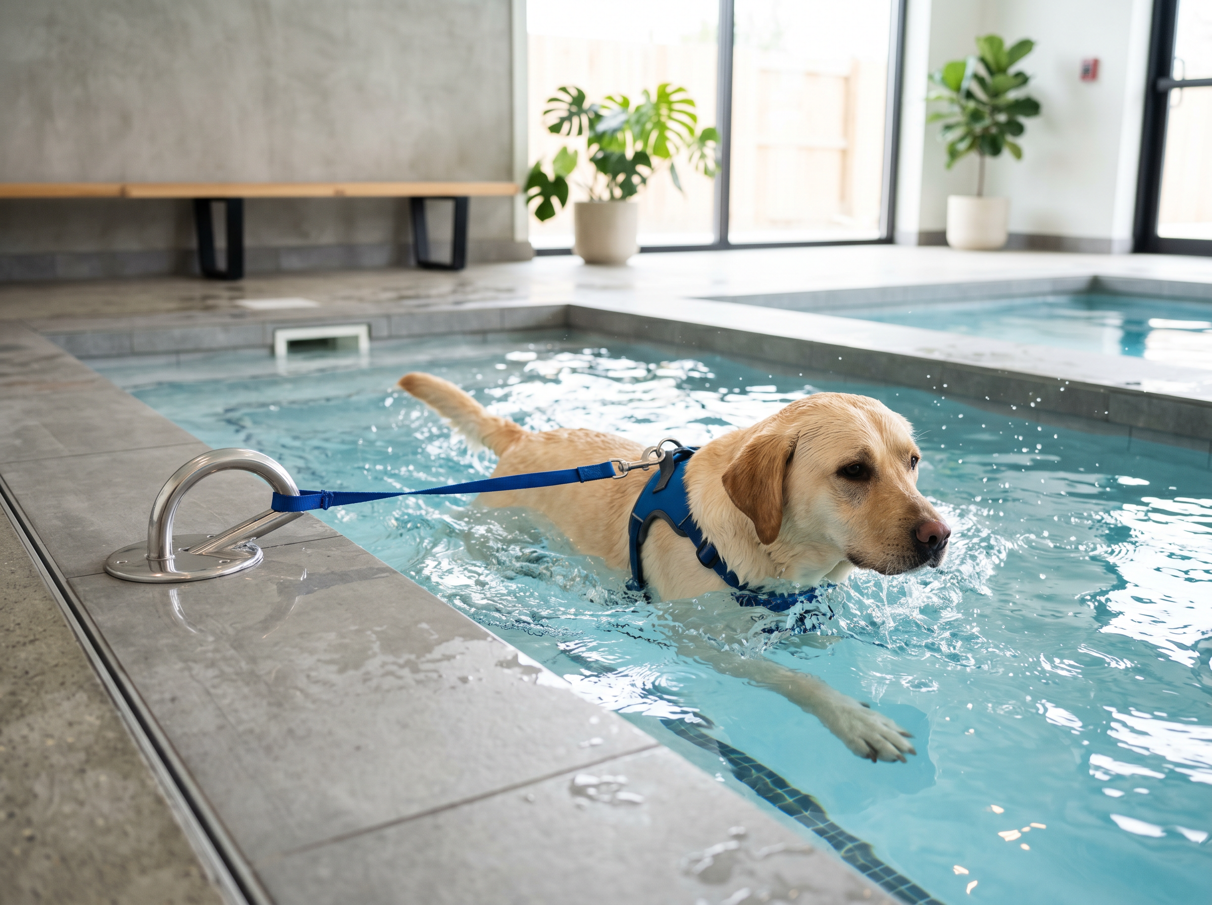 Pro Hydrotherapy Endless Swim Resistance System — lifestyle context shot, sport dog training environment