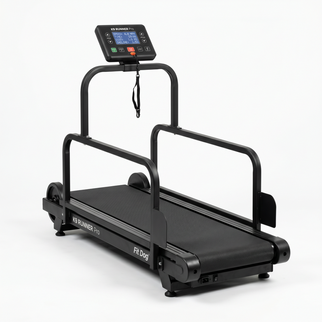 Arena Pro Motorized Variable-Speed Canine Treadmill in use — working dog conditioning session