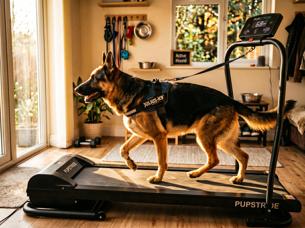 Arena Pro Motorized Variable-Speed Canine Treadmill — lifestyle context shot, sport dog training environment