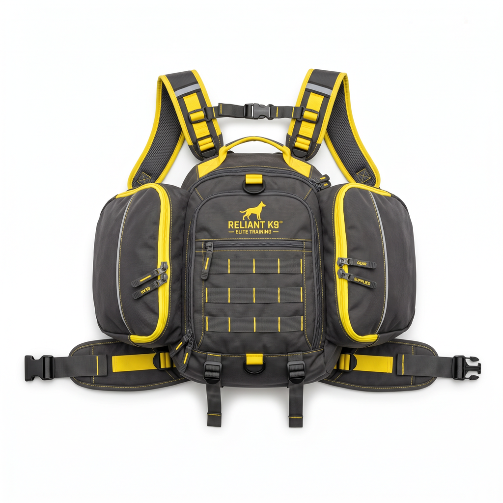 K9 TrailPack Pro Adjustable Dog Backpack (Training Load) — studio product shot on white background